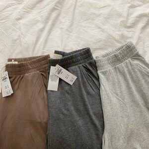 Abercrombie & Fitch Cozy Lounge Cotton-Mod Knit Wide Leg Sweatpant Bundle